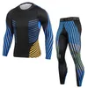 Herren-Trainingsanzüge, Teil-Sets, langärmelig, T-Shirts, Hosen, Herren, Fitness-Strumpfhosen, Kompression, schnell trocknend, Jogginghosen, Trainings-Leggings, Workout-Hose