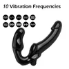 Massaggiatore giocattolo del sesso Strapon senza spalline Vibratore Strapon per Lesiban Telecomando 10 velocità Doubleheads Giocattolo per donne Adult4021747