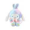 Creatief Long Ear Rabbit Rainbow Gevulde pluche rugzak Big Eye Design Kids Out Holiday Toy Soft Gift 1392 D3