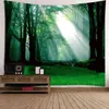 Montagne Tapisserie Forêt Arbre Coucher De Soleil Nature Paysage Tenture Murale Pour Chambre Tapis Boho Décoration Décor À La Maison J220804