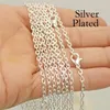 50 Pieces 18 24 30 Inches Silver Plated Necklaces for Women Whole Cable Chain Oval Link Rolo Necklaces for Jewelry Making 2229617550745