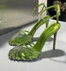 Alevi Milano High-Heeled Sandals Crystal-Engrusted Strap Spool Heels 여성을위한 하늘 높이 발 뒤꿈치 여름 고급 디자이너 신발 신발 신발 발 뒤꿈치 드레스 신발 공장 신발