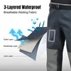 3 Layer Breathable Waders Fishing Fly Fishing Chest Waders with Stocking Foots River Wader Pants