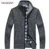 Autumn Winter Mens Sweater Coat Faux Fur Wool Sweater Jackets Män blixtnedslag stickad tjock kappa varm casual stickad cardigan 220822