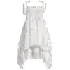 Casual Dresses Summer Elegant Party Dress Women Off Shoulder Slash Neck Sexy Holiday Beach Girl White Sweet Ruffles Tulle Dressescasual