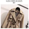 여자 재킷 트렌치 코트 더블 가슴 카키 느슨한 코트 레이디 외부웨어 패션 탑 22H0822