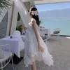 Casual Dresses Summer Elegant Party Dress Women Off Shoulder Slash Neck Sexy Holiday Beach Girl White Sweet Ruffles Tulle Dressescasual