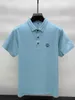 Summer Premium Ice Silk oddychający krótkie koszulka z krótkim rękawem męskie luźne haftowane haftowane koszulki koszulki Polo
