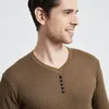 Maglioni da uomo COODRONY Maglione di marca da uomo Casual con bottoni con scollo a V Pullover Camicia Primavera Autunno Slim Fit manica lunga lavorato a maglia in morbido cotone Pull Homme 220829