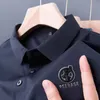 Sommer Premium Eisseide atmungsaktiv Kurzarm T-Shirt Herren lässig lose Hirschkopf bestickt Poloshirt Trend Herrenbekleidung 220822