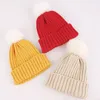 Autumn Winter Baby Kids Knitted Hat Wool Ball Skull Cap Girls Boys Beanies Children Hats Fit 1-6T