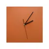 Relógios de parede Relógio da sala de estar Moda mudo laranja doméstico simples decoração macia personalidade square clockwall