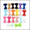 Clip per capelli con fiocco per bambini Clip laterale per nastro in puro colore per bambini Fas Mxhome Dhztx