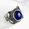 Cluster Rings Natural 8x10mm Oval Lapis for Women Sterling Silver 925 Ring Gift Fine Luxury Jewelry Vintage Finger Ringcluster