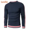 Luulla Uomo Primavera Casual lavorato a maglia 100% cotone a righe maglioni pullover uomo autunno moda classico maglioni collo uomo 220822