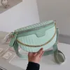 Marsupi Eleganti marsupi a catena in pelle PU a righe per le donne Marsupio alla moda Marsupio femminile alla moda Borsa a tracolla a tracolla larga 220913