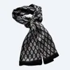 Мужчины на 100% шелковый шарф с длинным двойным слоем шеи -шейки черный синий алмаз
