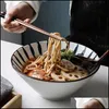 Bols Ramen Bol Ménage Grande Nouilles Peinte À La Main En Céramique Soupe Drop Livraison 2021 Maison Jardin Cuisine Bar À Manger Dînerwa Yydhhome Dh6V7