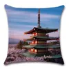 Yastık/Dekoratif Yastık Kiraz Çiçek Görünümü Tapınak Dağ Lomber Yastık Kapağı Dekoratif Ev Atma Çekim Sandalye Araba Koltuğu Arkadaş Yatak Odası G