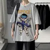 Erkek Tişörtler Erkekler astronotlar karikatür pamuk tişörtleri yaz sokak kıyafeti unisex için sıradan tshirt erkek 2022 kısa kollu adam teesmen'in erkekler