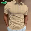 Hohe Qualität Design Sommer Herren Polos Shirts Casual Kurzarm Marke Polos Hommes Mode Kleidung Tops Zipper POLO 220822