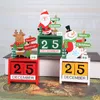 Calendario in legno desktop di Natale Ornamento Babbo Natale Snowman 3D Calendari DECORAZIONI DELLA CAMIONE DELLA CABLETTO DELL'ACVIALE DELL'ACVOLO BH7421 TYJ