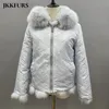 Casaco De Pele Winter Dicke Warme Pelzjacke für Frauen Echte Strickjacke Wendejacke Langarm Blasenjacken S4829 220822