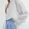 Femmes Blouses Chemises Mode Casual Plume Patchwork Lâche Femmes Été Automne Bouton À Manches Longues Dames Fête Bureau Dame 2022Wom