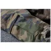 Fashion Camouflage Army Green Slim Jeans For Mens Hip Hop Patch Holes Denim Pencil Pants 836