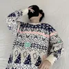 Gedruckt Pullover Männer Vintage Gemütliche Lose Oneck Pullover Herbst Winter Warme Jumper Koreanische Stil Ropa De Invierno Männer Chic 220822