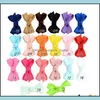 Clip per capelli con fiocco per bambini Clip laterale per nastro in puro colore per bambini Fas Mxhome Dhztx