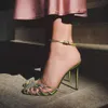 Alevi Milano High-Heeled Sandals Crystal-Engrusted Strap Spool Heels 여성을위한 하늘 높이 발 뒤꿈치 여름 고급 디자이너 신발 신발 신발 발 뒤꿈치 드레스 신발 공장 신발