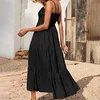 Jupes été robe plissée femmes longue fête dames manches volantes mode décontracté une ligne pour les femmes jupes