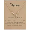 Fashion Pendant Necklaces Twelve Zodiac Signs With Diamonds Necklace Ins Collarbone Chain