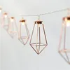 Cordes de style simple et moderne décor d'éclairage en or rose diamant forme de diamant LED corde courte décorative goutte à goutte décorative couplé