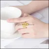 Bandringar vintage smycken p￥f￥gel ￶ppen ring f￶r kvinnor guldpl￤terad stor brud droppleverans 2021 yydhome dhb5z