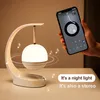 Luzes noturnas Smart Bluetooth Compatível Música LED LEVELA LIGADO COLORFULER Lâmpada de controle de toque para decoração de quarto USB Rechargeableabnnight