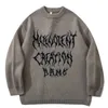 Graffiti Tricoté Pulls Hommes Hip Hop Imprimer Streetwear Jumper Harajuku Automne Coréen Lâche Surdimensionné Casual Couple Pulls 220822