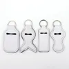 Party Favor SubliMation Blanks Refillable Neoprene Hand Sanitizer Holder Cover Chapstick Holders With Keychain för 30 ml Flip Cap Containers Travel Bottle SN6751