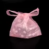 100pcs lot Supermarket Shopping Plastic bags Pink Cherry Blossom Vest Gift Cosmetic Bags Food packaging bag Candy Bag 220822