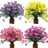 Flores decorativas grinaldas de buquê de plástico fofo de plástico artificial Flor Diy Family Long Plants Fake Room Tabel DecorationDeco