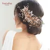 Headpieces youlapan hp358 luxe bruids haar clips vintage kam bruiloft bloemen chique hoofddoekstukken