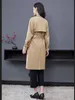 Mulheres Moda Inglaterra Design Trench Coat Estilo Ong Tamanho S-xxl Cor Cáqui B8616f460