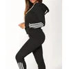 المسارات النسائية الموضة للمرأة غير الرسمية stripe stripe stripe long spulove Sport Tops pants setwomen's