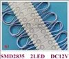 렌즈 알루미늄 PCB 방수 DC12V 40mm x 13mm x 4mm SMD 2835 2LED를 갖춘 작은 기호 문자 용 미니 LED 조명 모듈