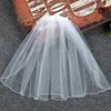 One Layer Short Bridal Veils With Comb Fashion Soft Tulle White Ivory Shoulder Length Women Hair Accessories For Wedding CL0944