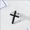 Bandringar Vintage Black Big Cross Open Ring For Women Party Jewelry Men Trendy Gothic Metal Finger Drop Delivery 2021 Yydhome DH5NM