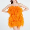 Spring Winter Fashion Long Ostrich Dress Women Wedding Natural Turkey Feather Gilet Long Hair Lady Fluffy Wrap S4082 220822