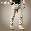 Calça tática masculina elástica de bolso de bolso Militar de calça militar casual outono calça de carga de primavera para homens roupas slim fit 220822