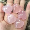 Pierre de Quartz Rose naturelle, 20mm, cristal, cœur, ornement, Chakra, guérison, perles Reiki pour la fabrication de bijoux, décoration cadeau DIY